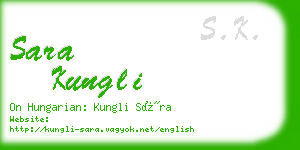 sara kungli business card